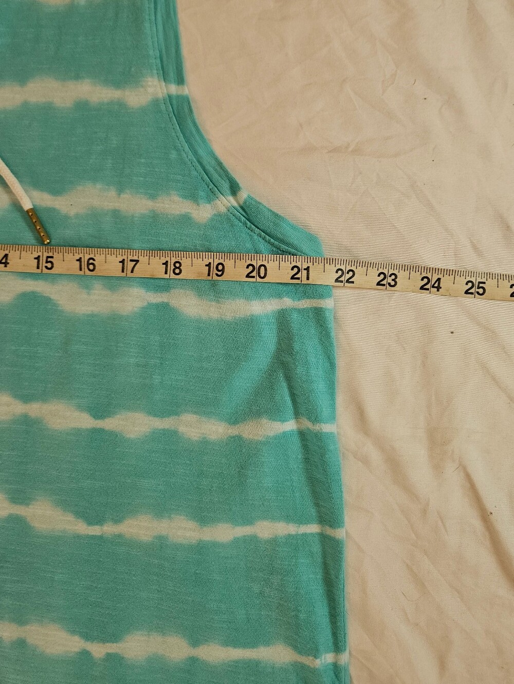 Sonoma Womens Turquoise & White Stripe Tie Dye Sleeveless Tank Dress Size XL - Picture 5 of 13